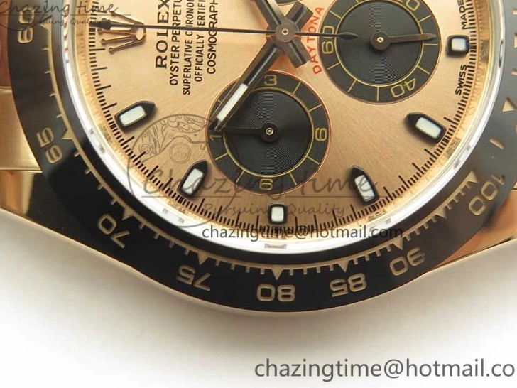 On Daytona Gold Black Super Clone Best Dial 116515 Edition 1:1 Rubber A4130 Strap Rose V2 ARF 1229